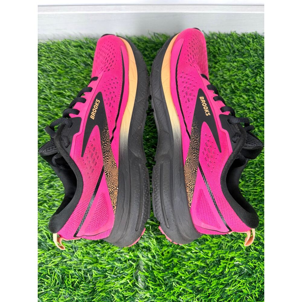Brooks Trace 3 Women’s 7 B Pink Glo Black Orange Running Shoes 1204011B694 - Picture 5 of 7